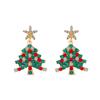 Star Merry Christmas Earrings Rhinestone Christmas Tree Earrings Xmas Dangle Earrings  Christmas