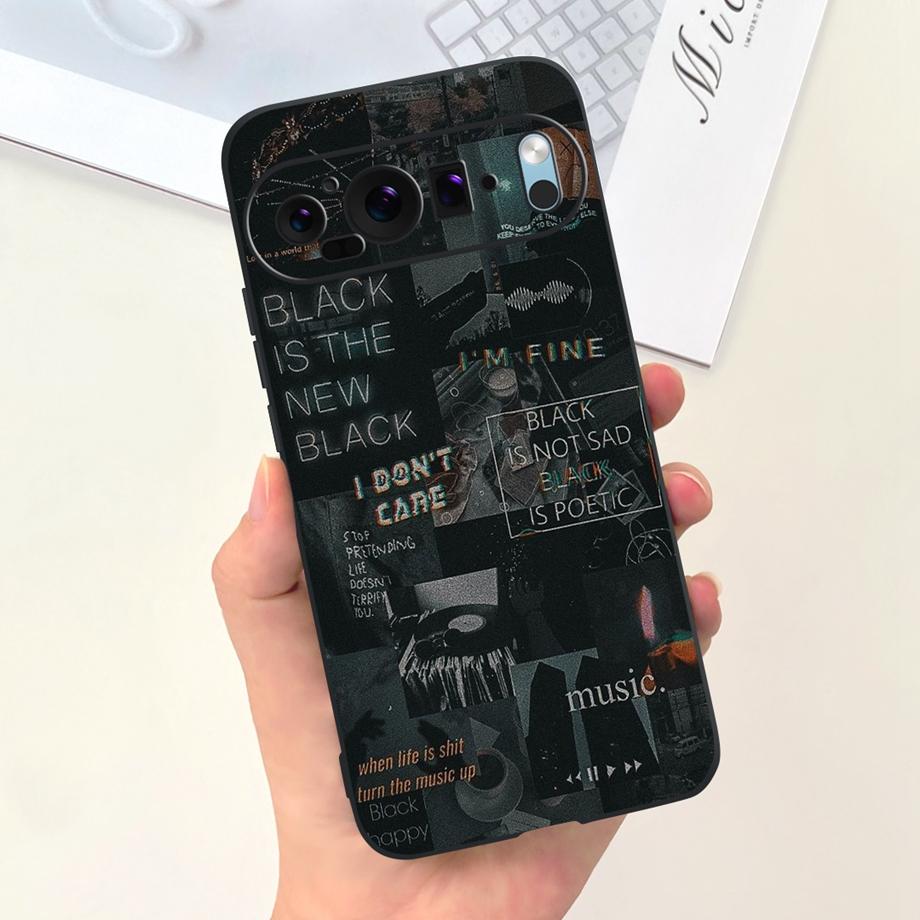 Cartoon Black Cat Cool Style Phone Case For Google Pixel 9 9Pro 7 6 6a 6Pro Coque Fundas Ultra Soft Silicone TPU Bumper Cover
