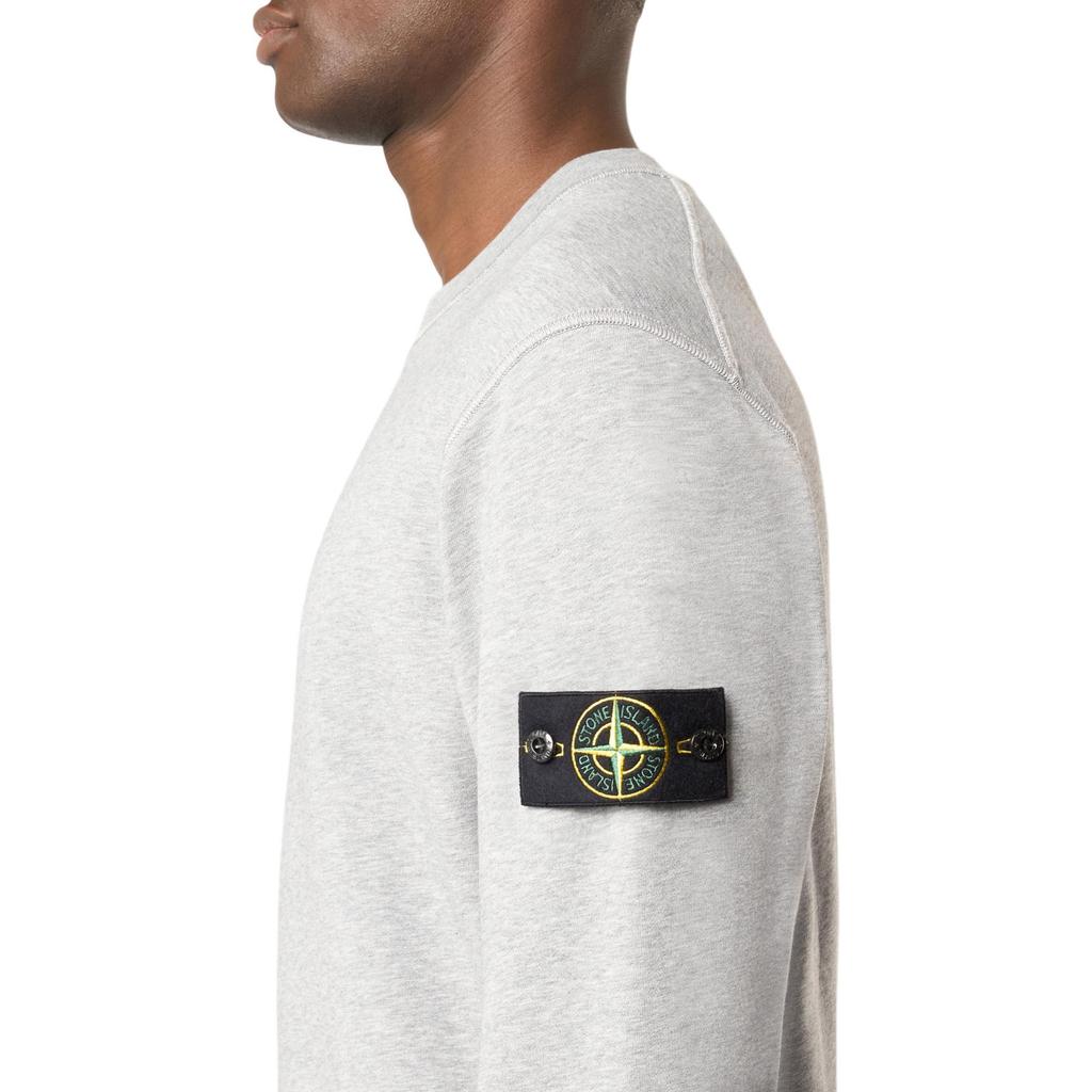 STONE ISLAND Logo Ribbed Crew Neck Solid Color Long Sleeve Sweatshirt Men Sweatshirt K2S1561000-60S0M51-V0M64