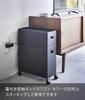 Yamazaki Tower Storage Box with Extra Box for W15 x D35 x with Storage 1970 Lid, Carts, Large, Black, H26cm, Casters, Space-Saving Cart,