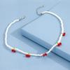 Dolce Moda Collana con Perle Finte e Ciliegie a Perline Catena Clavicola per Donne Squisita Gioielleria da Matrimonio Sposa Accessori Regali