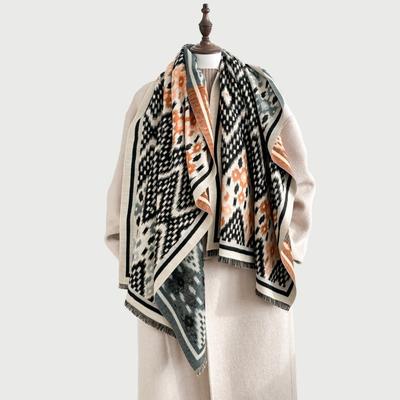 Scarf Women's Autumn and Winter Thickened Imitation Cashmere Thermal Air Conditioner Shawl Design Scarf Srvs