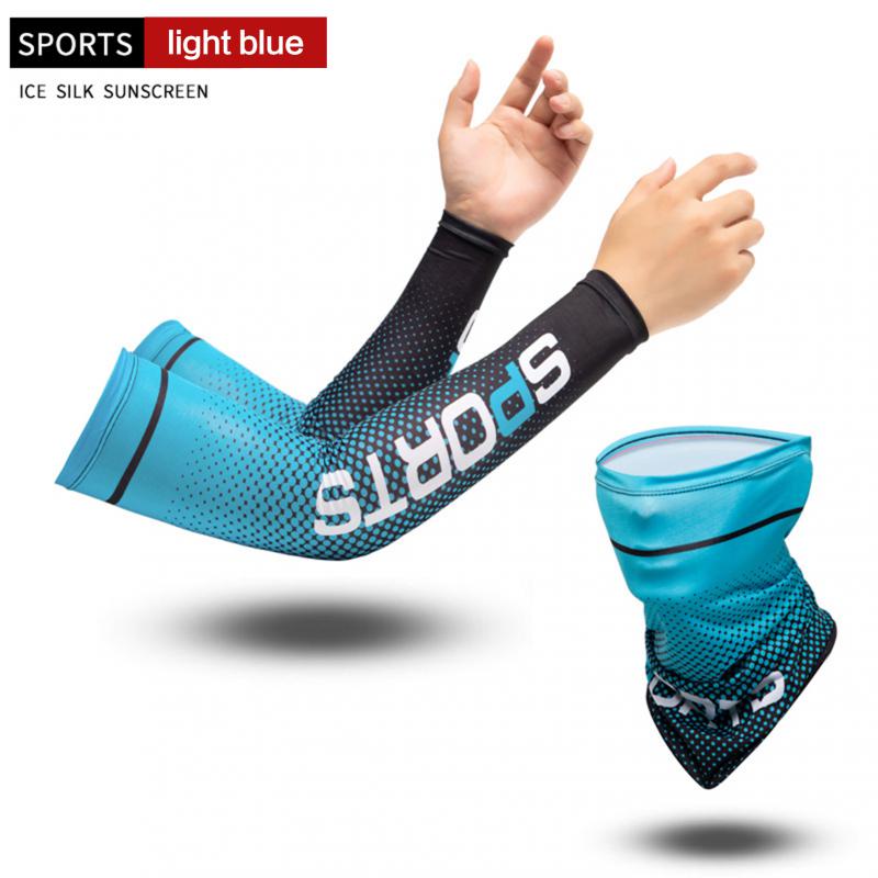 2Pcs Set Sun UV Protection Long Gloves Hand Protector Cover Arm Sleeves Ice Silk Sleeves Outdoor Arm Cool Sport Cycling