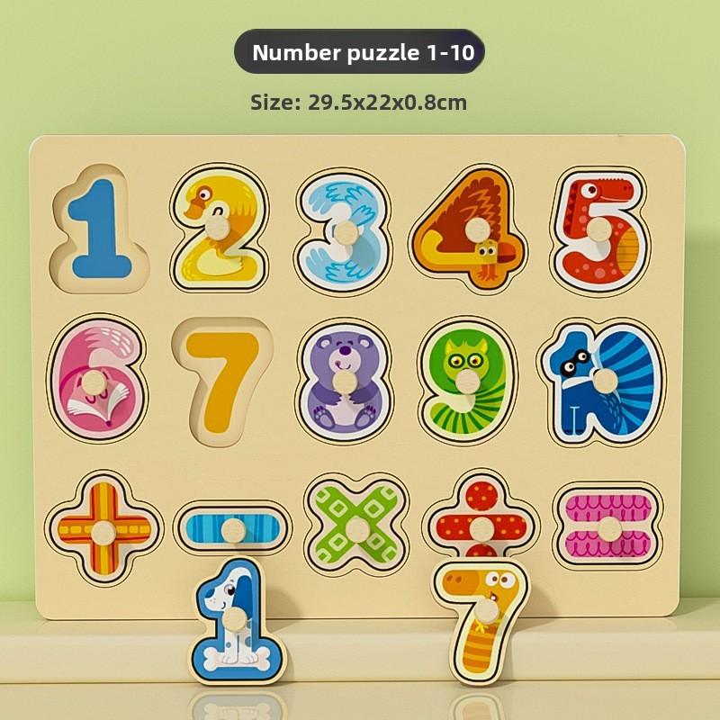 

Wooden Children Puzzle Blocks With Number And Letter Matching Number A