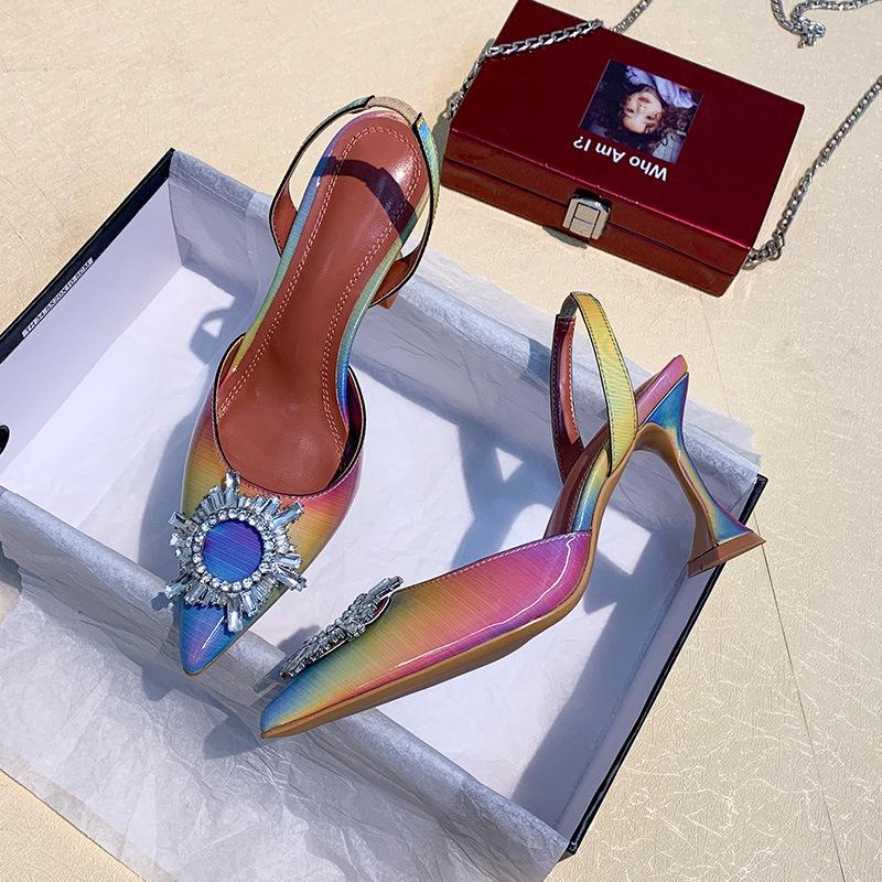 New Rhinestone Sandals Joker Wine Glasses And High Heels Bridesmaid Shoes Wedding Shoes