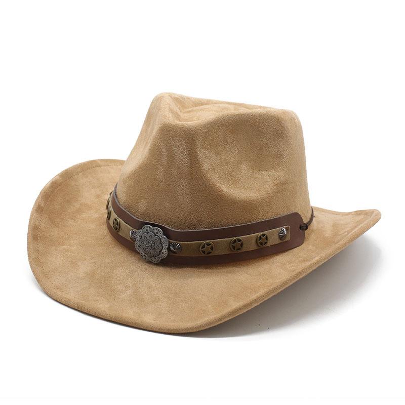 Khaki Hat Ethnic Style Top Hat Female Qinghai Xizang Travel Desert Wear Grassland Tibetan Hat Male Gentleman Hat M（56-59cm）