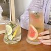 Tazza in Vetro Curva a Forma di Luna Trasparente Costolata Tazza da Bere per Colazioni a Casa Feste Eventi e Riunioni Sociali