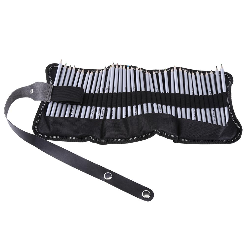 Black   Pencil Wrap   Case With Snap Strap (36 slots)