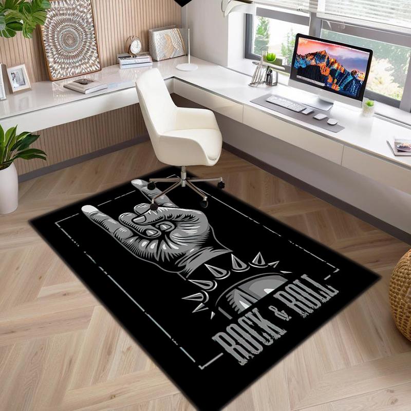 1Pc Musical elements Printed circular carpet, home door mat, outdoor travel protection carpet A5