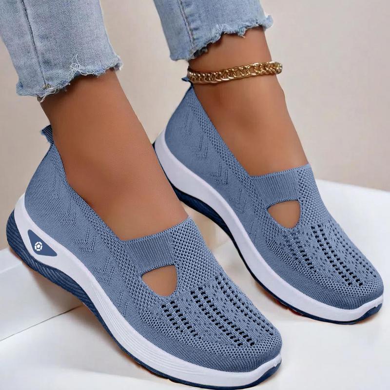 Women's Breathable Mesh Shoes Women Knit Flat Shoes 2026 Summer Women's Shoes Non-slip Lightweight Soft Sole Ladies Casual Shoes