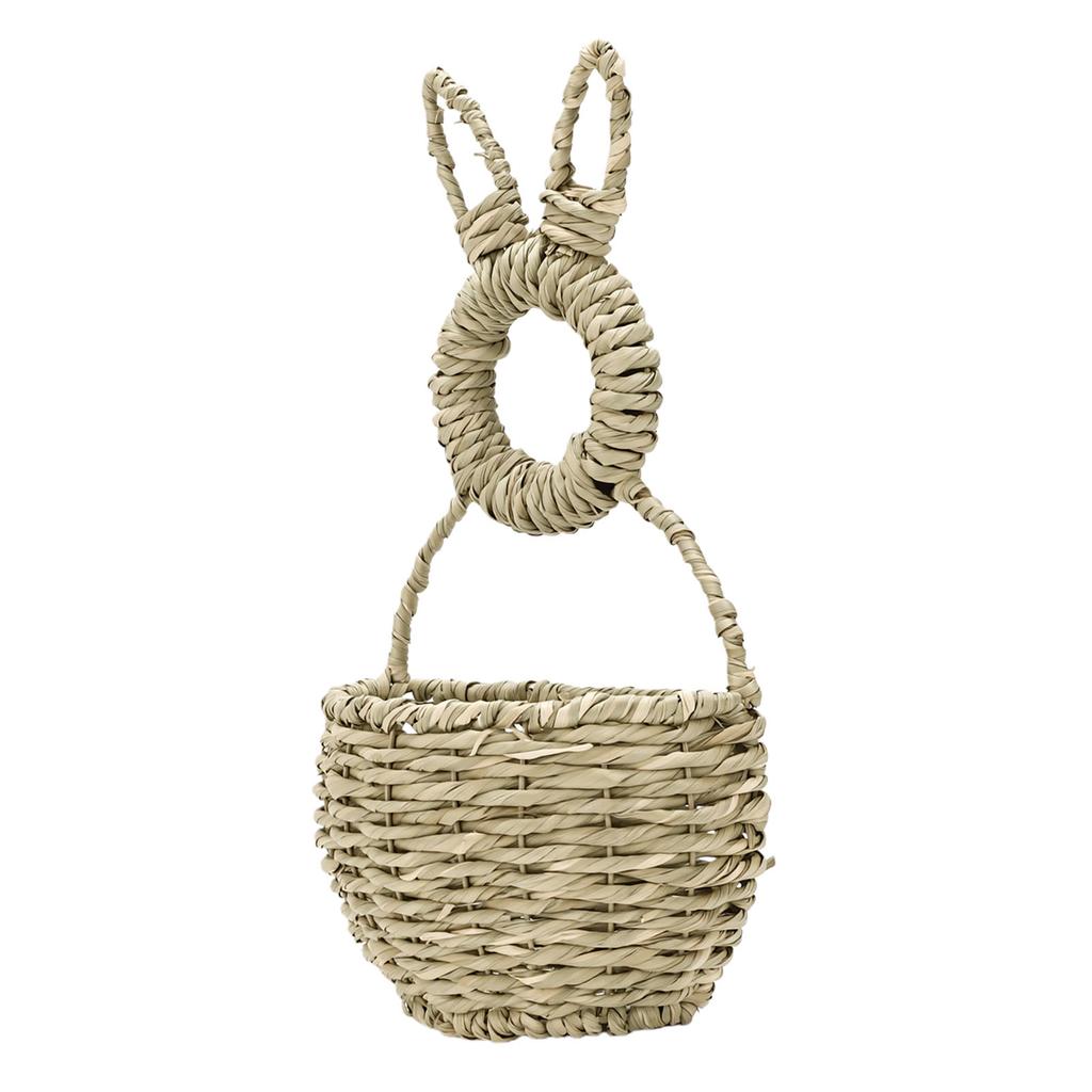Easter Bunny Basket   Woven Hanging Unlined Wall   Spring Decor for Flowers Gifts