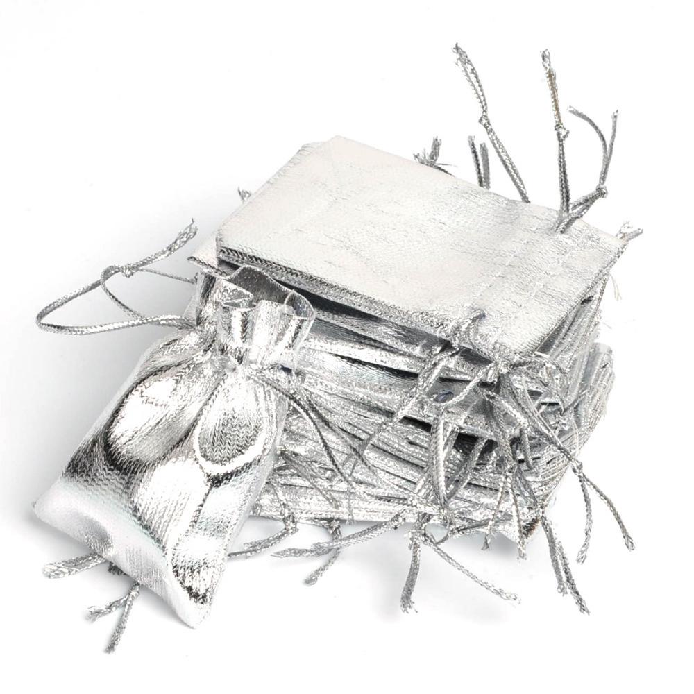 50ks Efektní organzové sáčky s kovovým leskem Perfektní pro svépomocné dárky