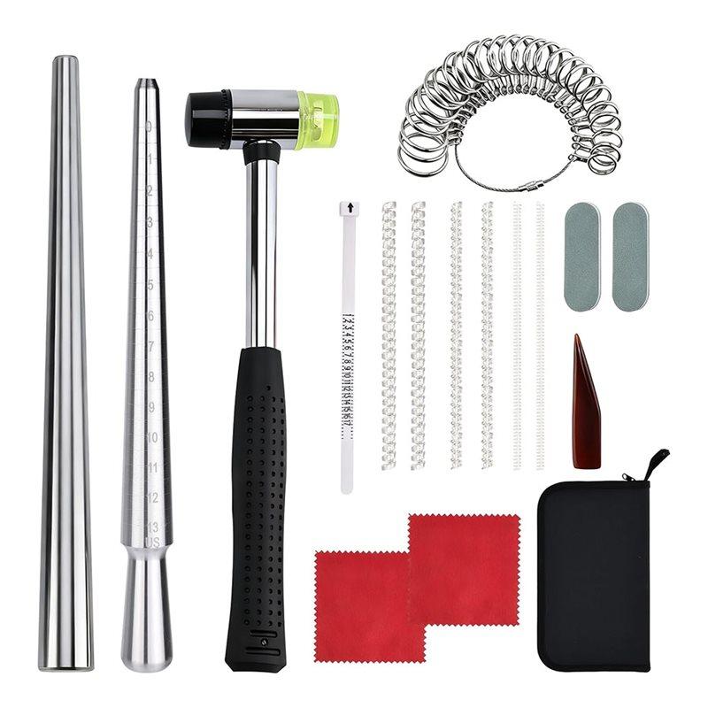 A25F-Ring Sizer Measuring Tool,Steel Ring Mandrel For Ring Making,Ring Sizer Mandrel,Ring Size Measuring Tool Set