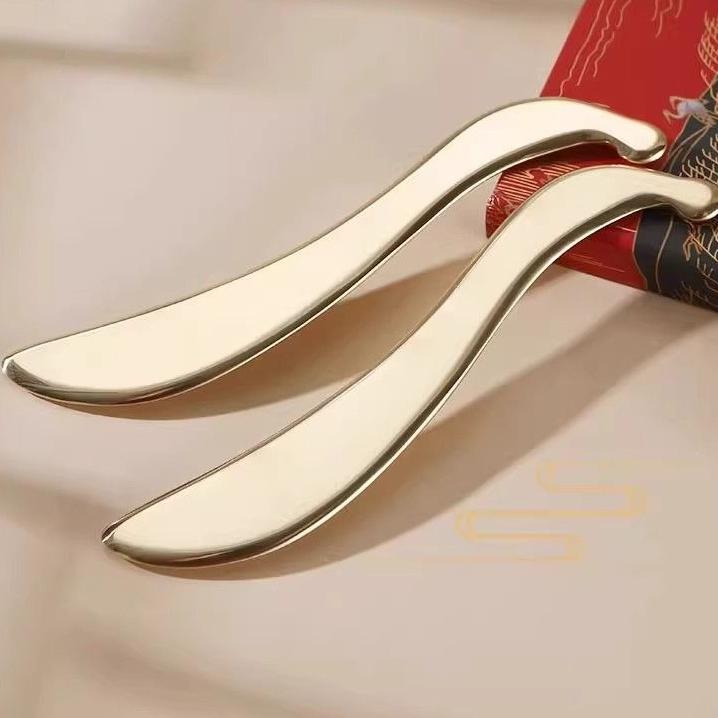 Pure Brass Scraping Board for Facial Beauty Massage Specifically Designed for Scraping Around The Eyes and Ear Acupoints