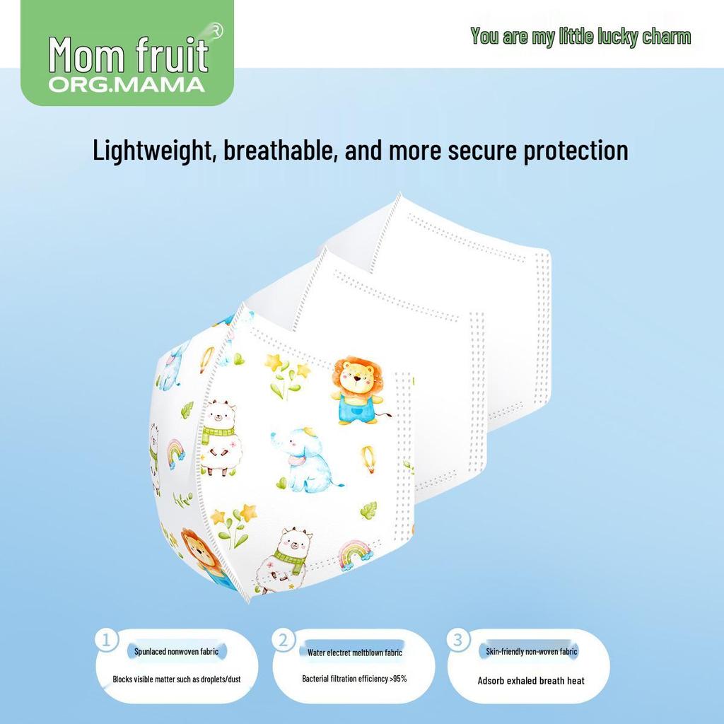 Individually Packed 3D Protective Masks for Kids Aged 0-6, Breathable & Disposable