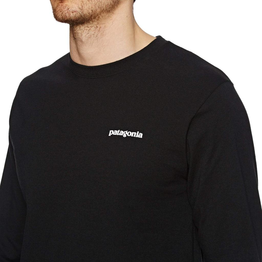 Patagonia Logo Responsibility Long Sleeve Size 39161 Men's P-6 T-Shirt, M, Black,