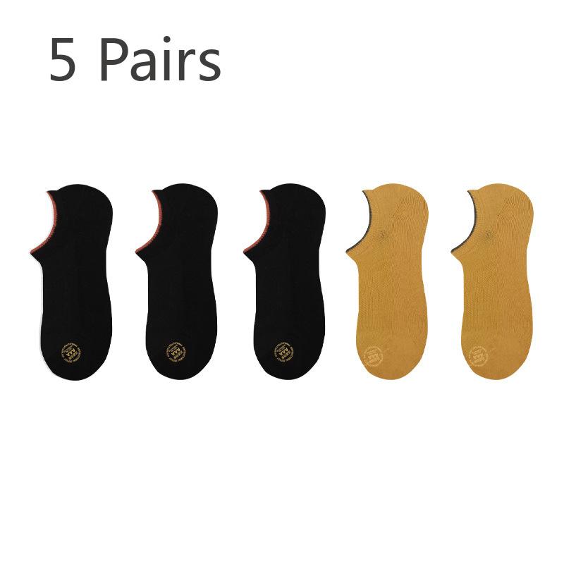 5 Pairs of Boat Socks Men's 3A Antibacterial Thin Socks Men's Summer Mesh Breathable Thin Shallow Mouth Anti-odour Invisible Socks