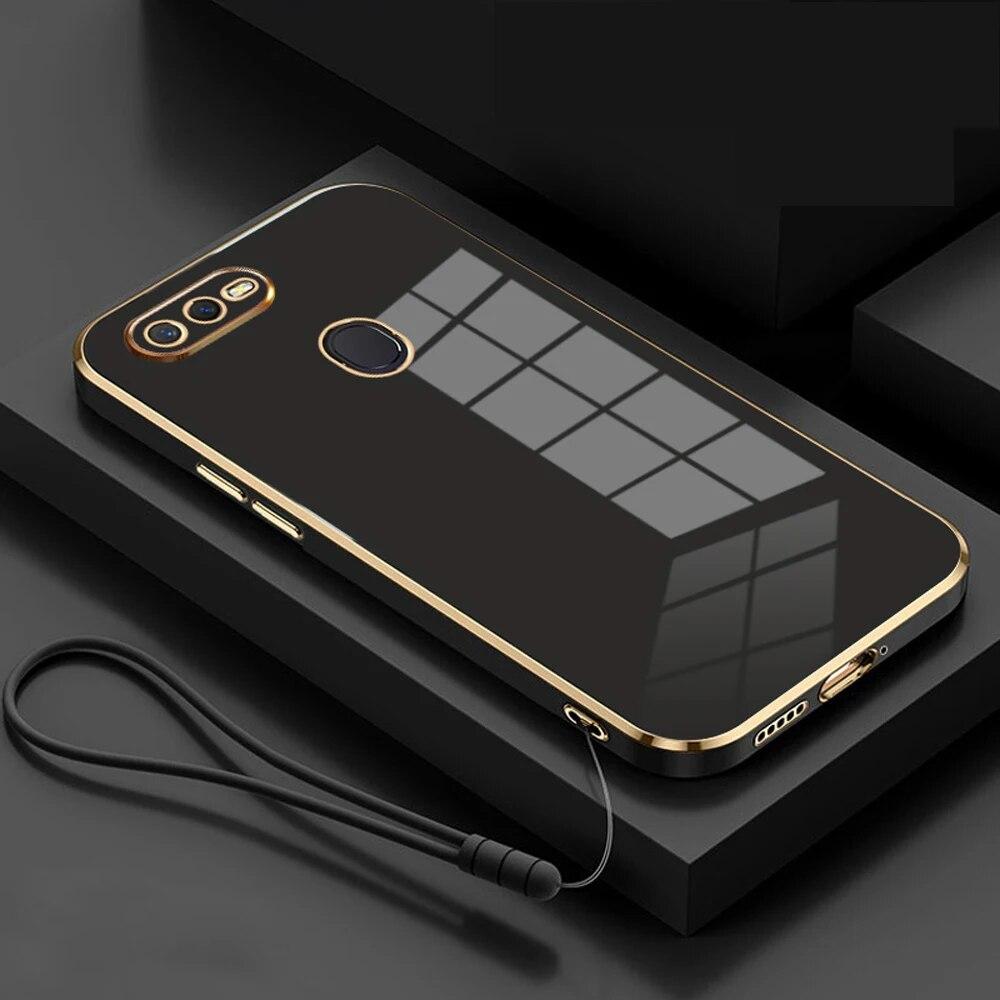 Pro Oppo A5s Case OPPO A7 AX7 Phone Case Oppo A12 Cover CPH1901 CPH1903 CPH1905 Luxusní čtvercový pokovení Nárazuvzdorný zadní kryt