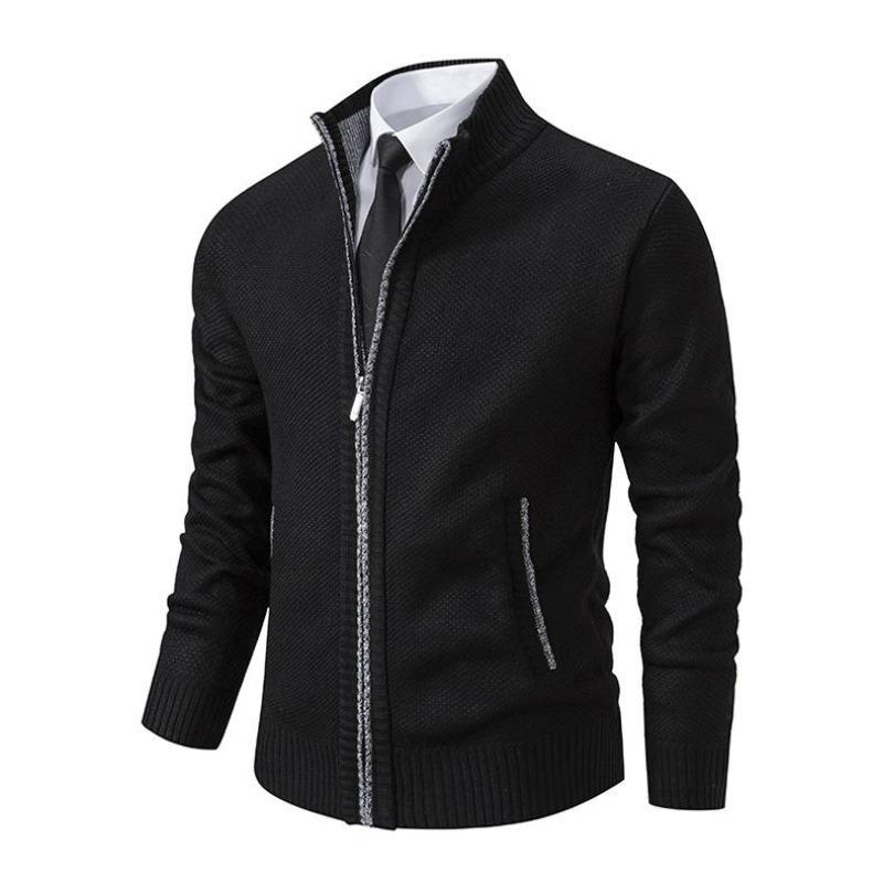 Herfst Winter Jersey Heren Casual Sportjas Effen Kleur Opstaande Kraag Weater Grab Fleece Warm Rits Vest