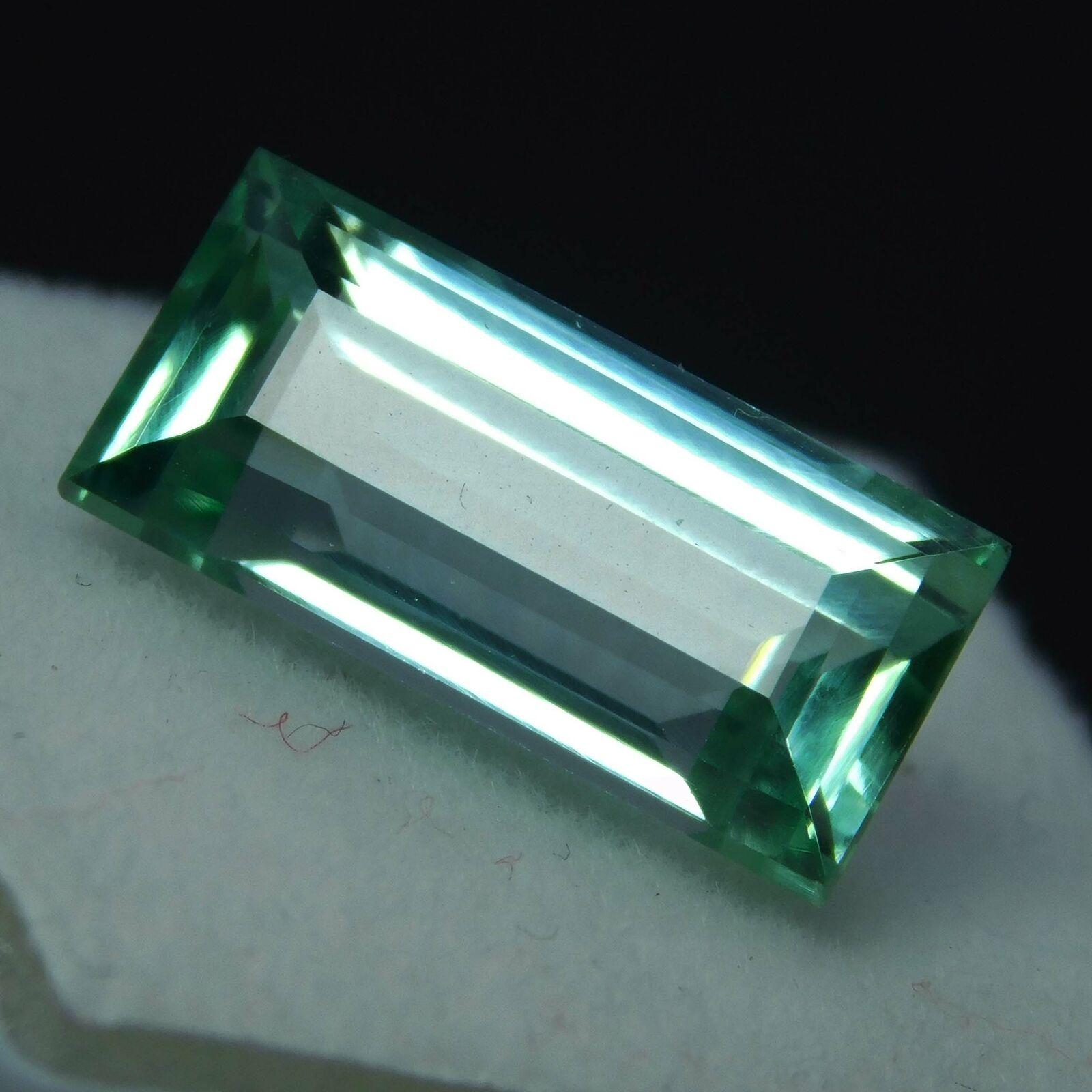 

CERTIFIED Natural 10 Ct Emerald Cut Loose Gemstone Bluish Green Sapphire A1-2843 14.9 mm approx зелений