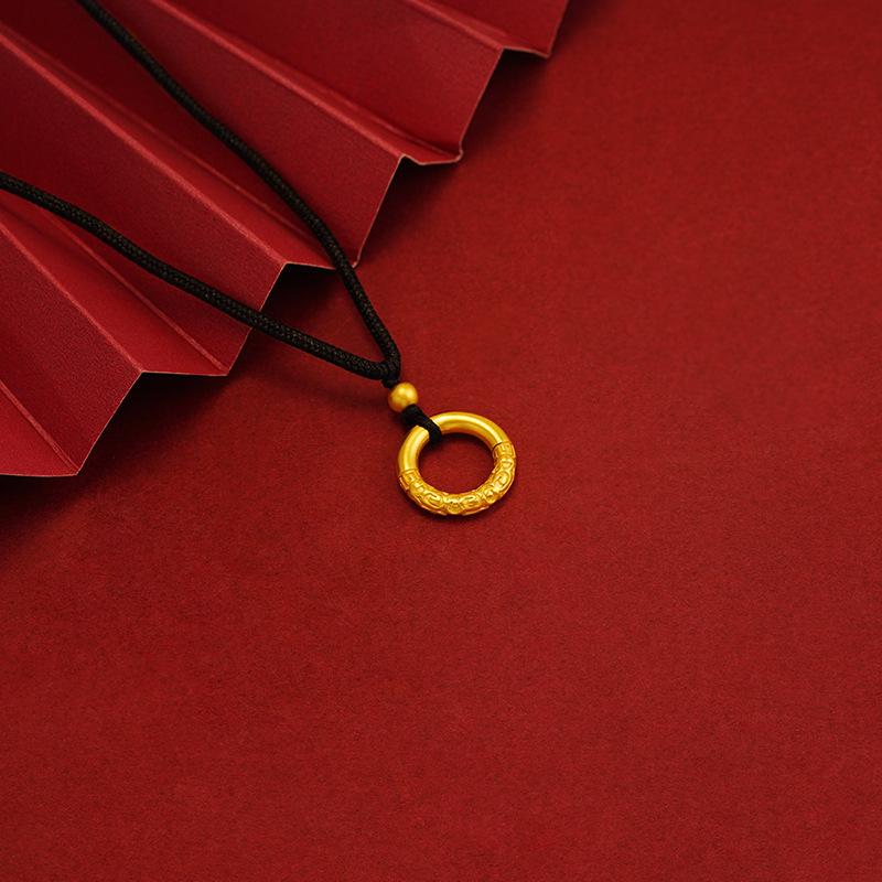 

Ожерелье с кругом Ruyi Qiankun: Бусина из красной акации песочно-золотистого цвета в китайском стиле, женский аксессуар из красного агата