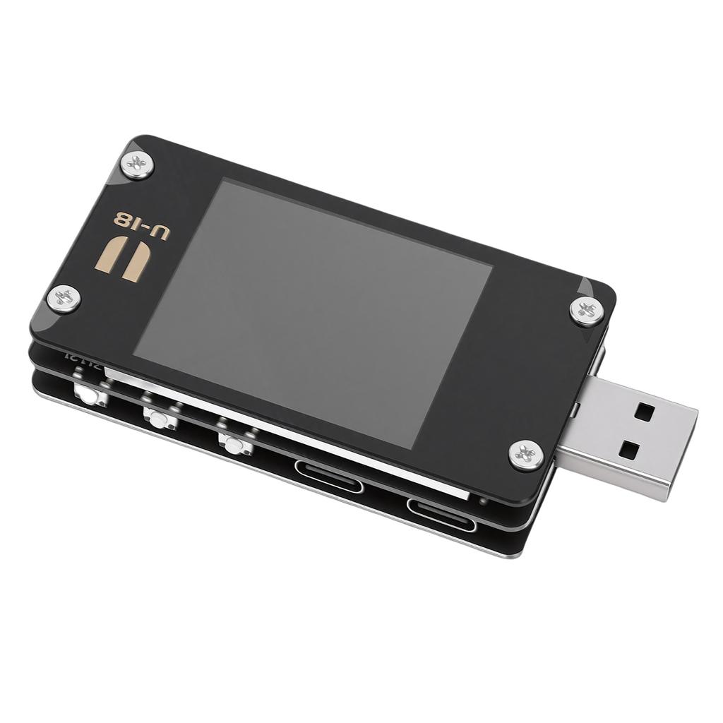 USB Tester 6.5A Voltage Current Power Detector USB Multimeter with 1.77 Inch LCD Screen Support for PD2.0 PD3.0 QC2.0