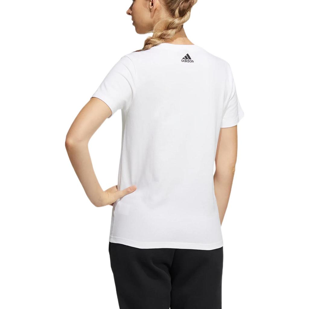 adidas T Shirts Women's White Crew Neck Moderate Straight Fit HE9979
