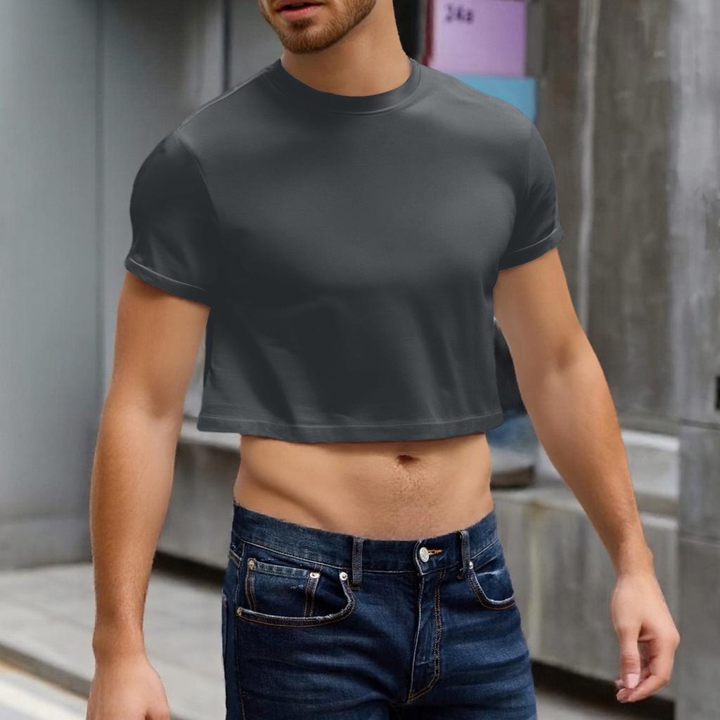 Herr Halvklippt Casual Strand Rundhals Kortärmad Topp