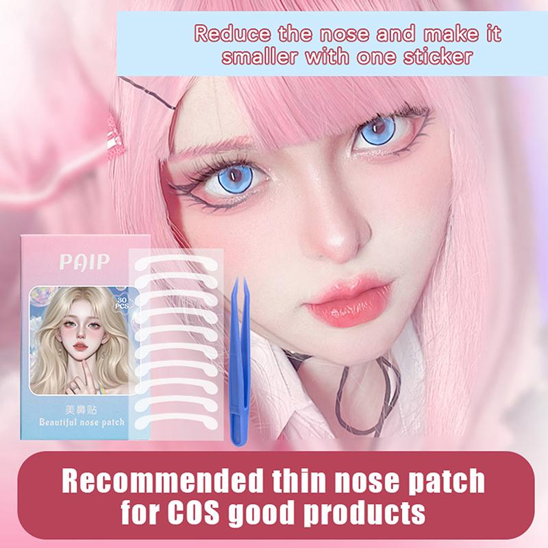 30 ks Průhledné Neviditelné Tenké Náplasti na Nos s Pinzetou Stahující Křídla Nosa Patch Pro Cosplay Speciální Zmenšení Nosa