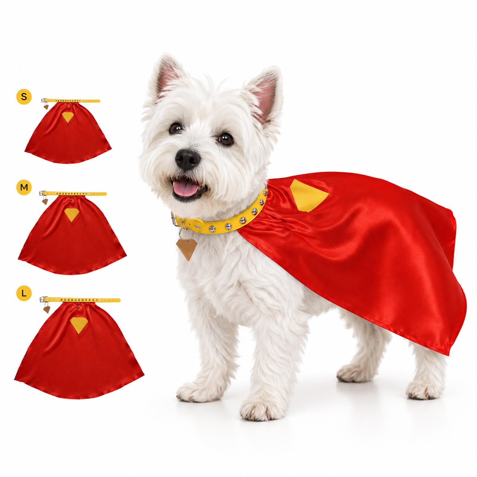 Pet Dog Cape Costume with Adjustable Collar Studded Design Lightweight Soft Fabric Suitable for Small Medium Dogs Superhero Style Cape L красный