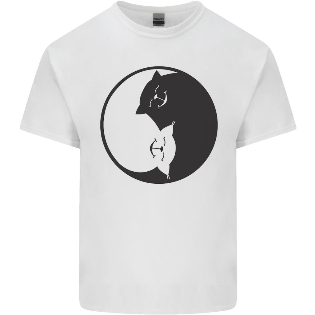Yin Yang Cat Lover Funny Kitten Pet Unisexs Light Cotton TShirt