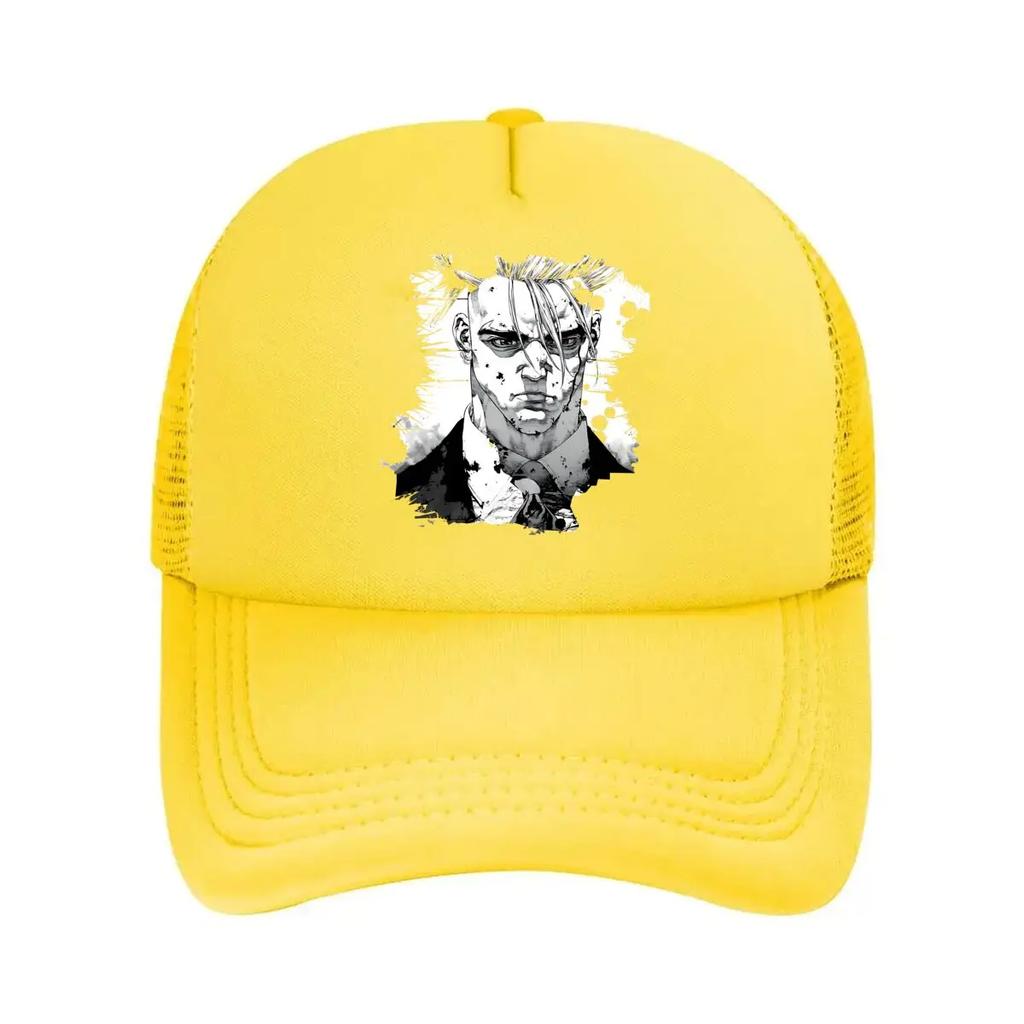 Anime Character Manga - Inspired, Monochrome Art Design Mesh Baseball Cap