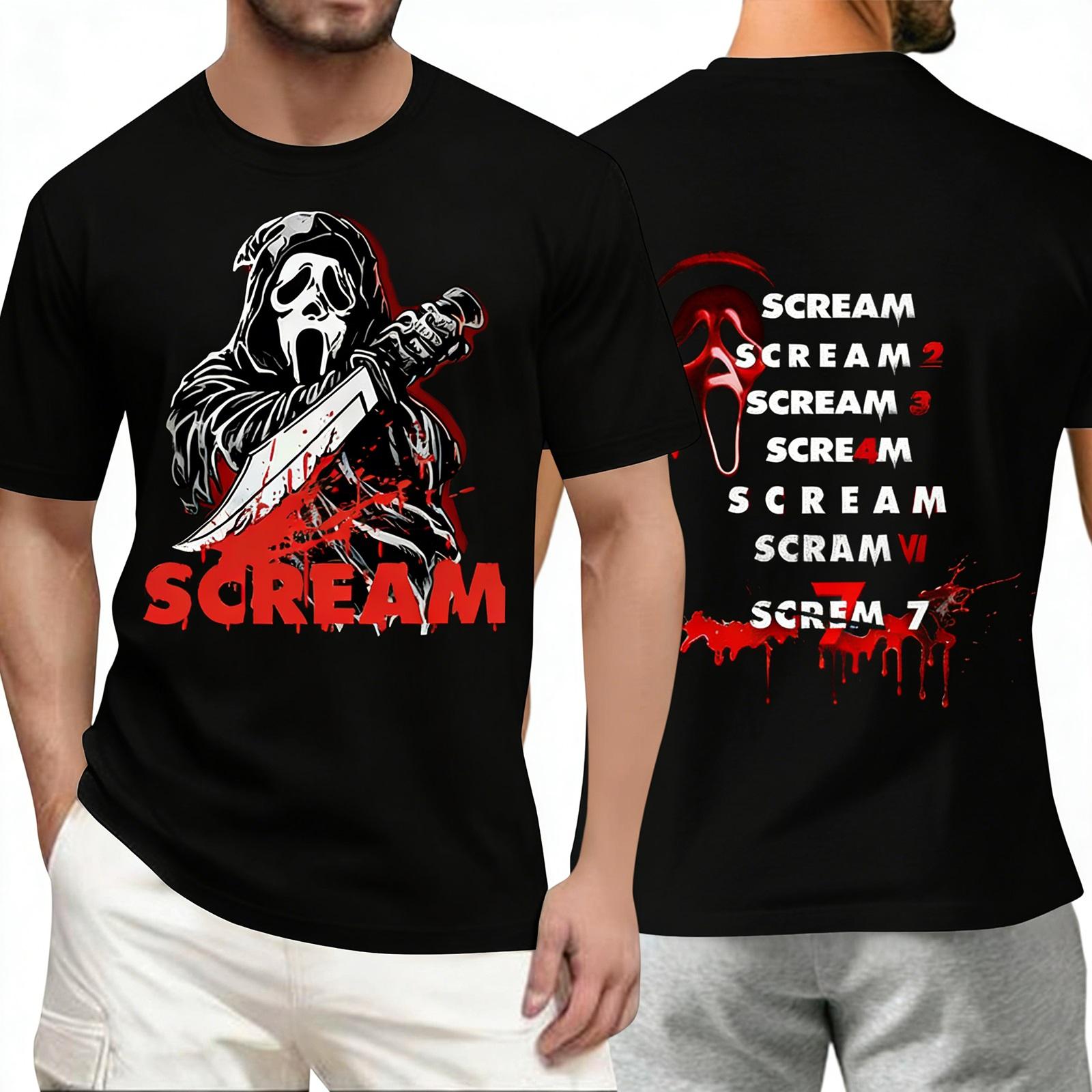 Men s short-sleeved fashionable casual everyday trendy letter print short-sleeved shirt L