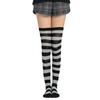 Calze lunghe a righe da donna, coscia alta, sopra il ginocchio, elasticizzate, lunghe, per cosplay