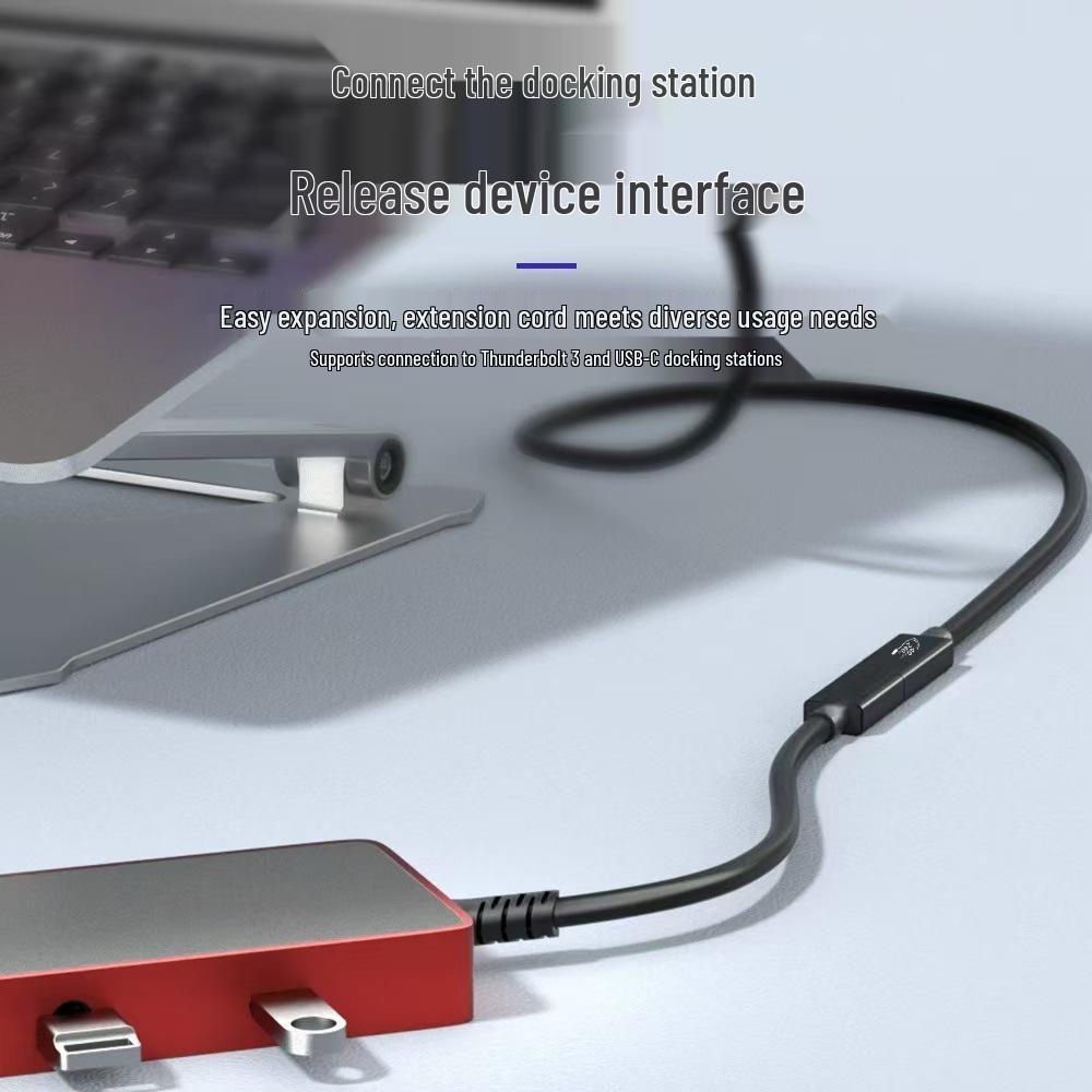 USB4 Male to Female Extension Cable, 240W Fast Charge, 40Gbps Transmission, Thunderbolt 4/3 Compatible, Type-C Data Cable.