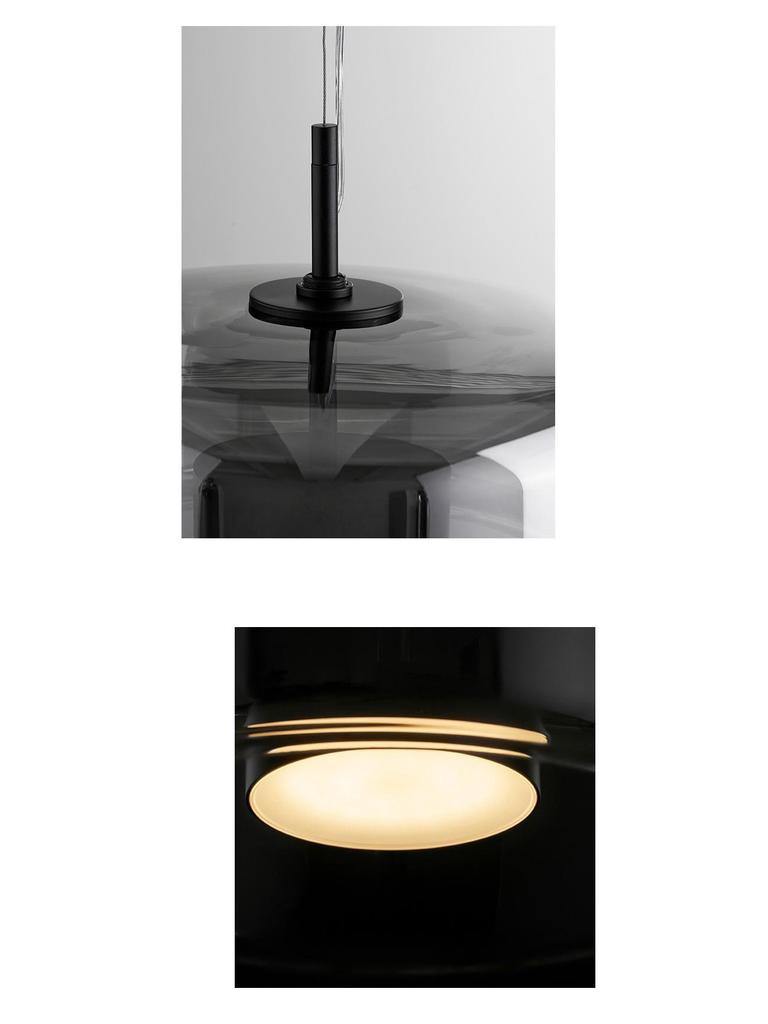 Nordic Postmodern Minimalist Glass Chandelier - Grey Designer Light for Restaurant, Bar, or Bedroom