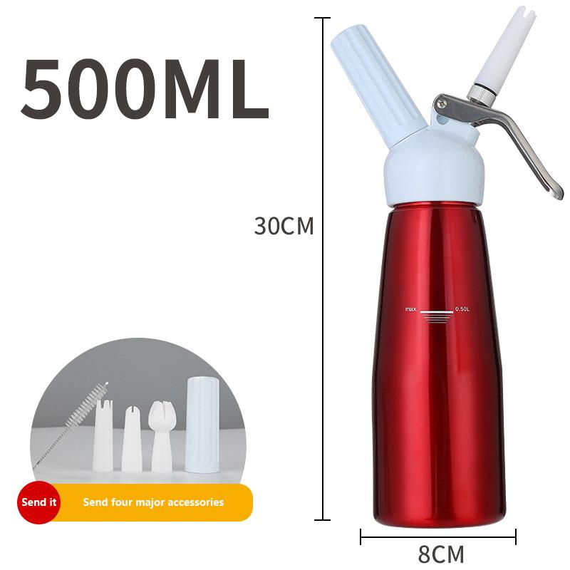 

1 шт. 500 мл алюминиевый вспениватель сливок с 3 насадками дозатор для взбитых сливок инструмент для украшения тортов красный