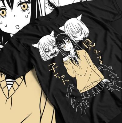 Horror Comic Horror Girl Tshirt Black Anime Gothic Tshirt Mens and Womens Summer Cotton Loose Fashion Short Sleeve Top