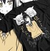 Horror Comic Horror Girl Tshirt Black Anime Gothic Tshirt Mens and Womens Summer Cotton Loose Fashion Short Sleeve Top