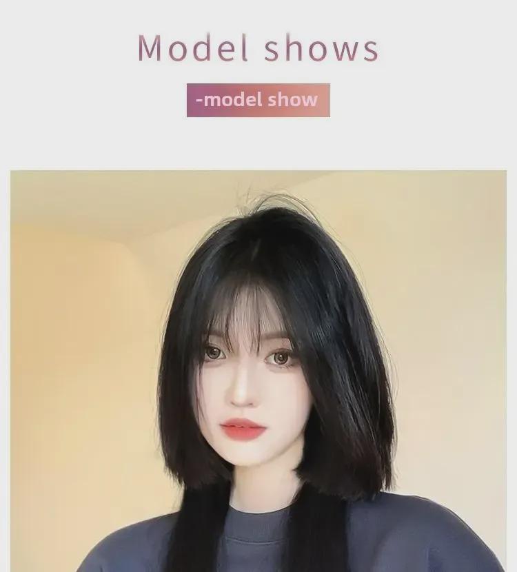 Perruque longue et lisse style princesse Coney - Tête complète réaliste avec style méduse