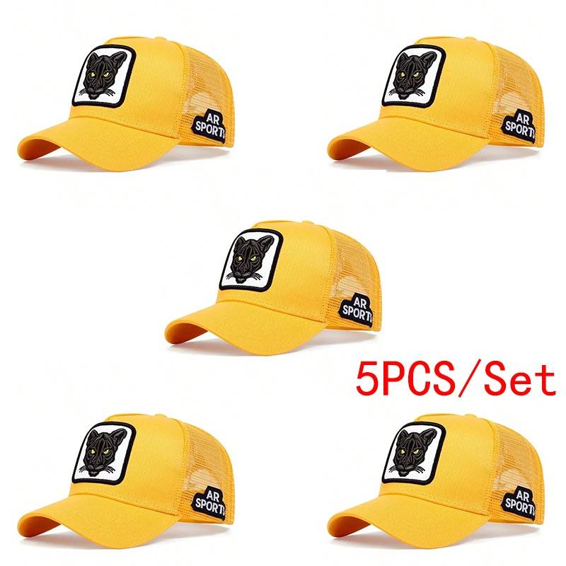 1/5PCS Unisex Cat Embroidery Baseball Net Caps Spring Summer Outdoor Adjustable Casual Patch Hats Men Women Sunscreen Hat