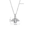 S925 Sterling Silver Angel Necklace with Zirconia - Elegant Women's Clavicle Chain