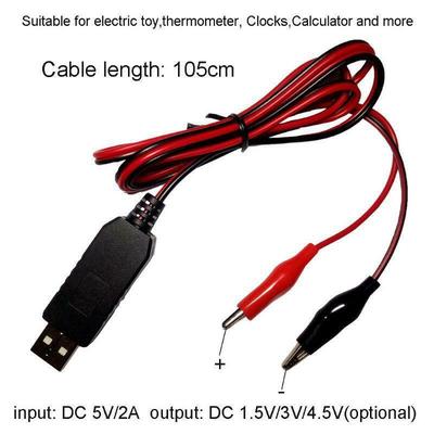 USB DC5V to 3V Power Supply Cable Step-down Replace 2x AA AAA Battery Eliminator