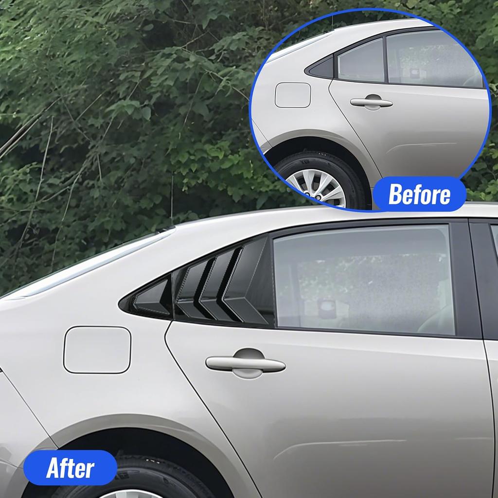 Rear Side Window Louvers for Corolla Compatible with Toyota Corolla     2024 2025 Exterior Accessories Air Vent Window Scoop Shades Blinds