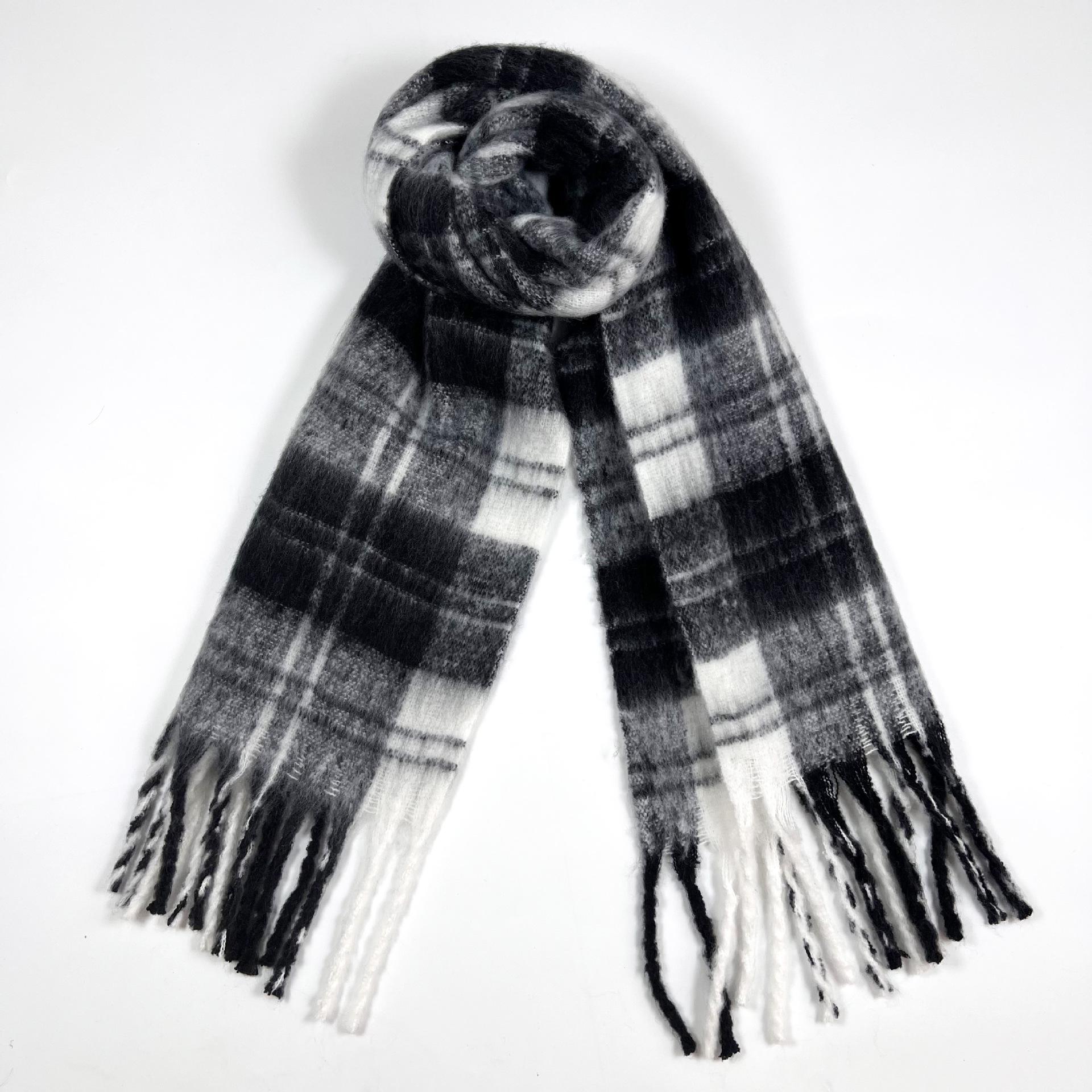 

Women s Korean Plaid Mohair Scarf - Warm, Fashionable, Versatile Winter Neck Warmer