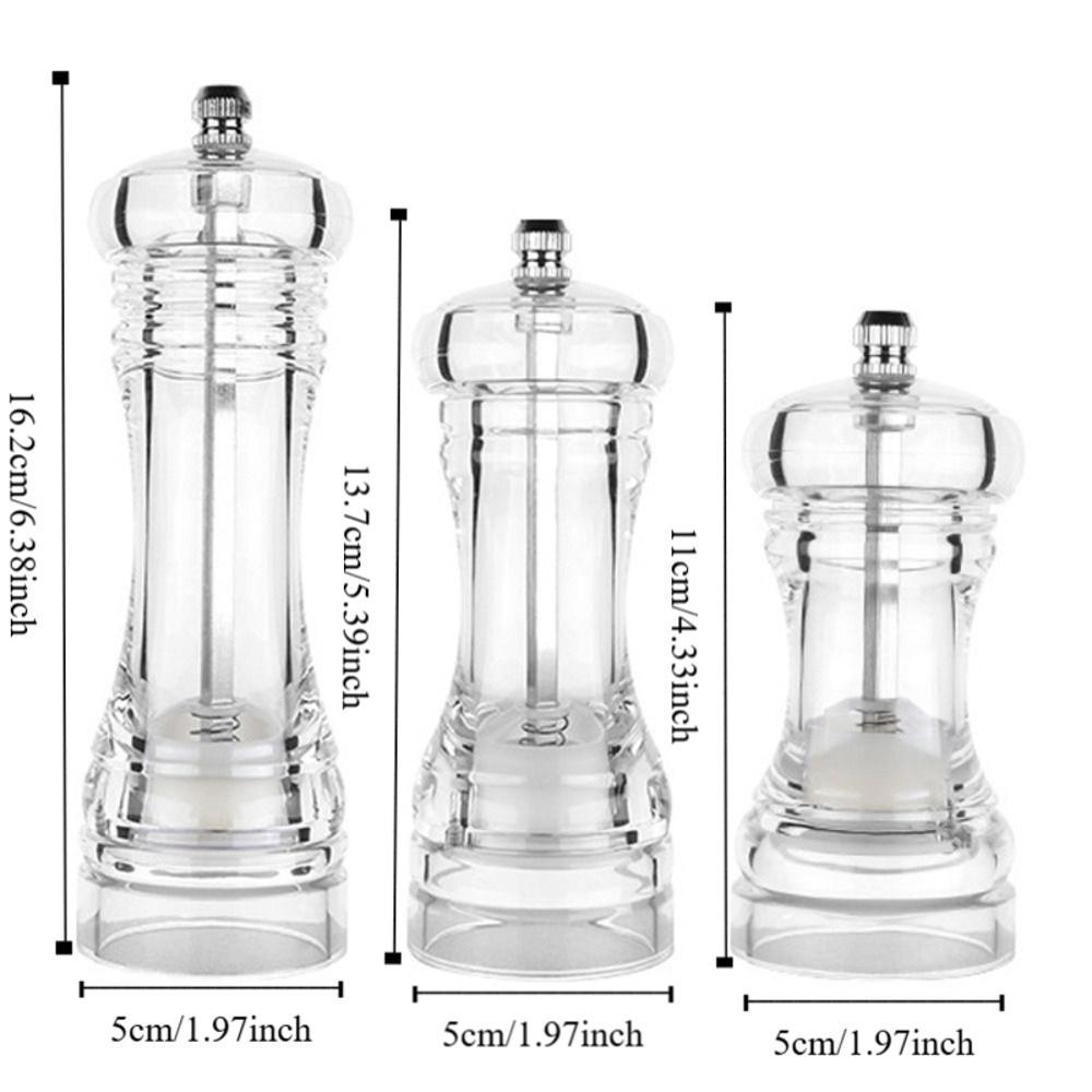 Multi-Size Pepper Mill Acrylic Seasoning Jar Mill Kitchen Tool Dining Table