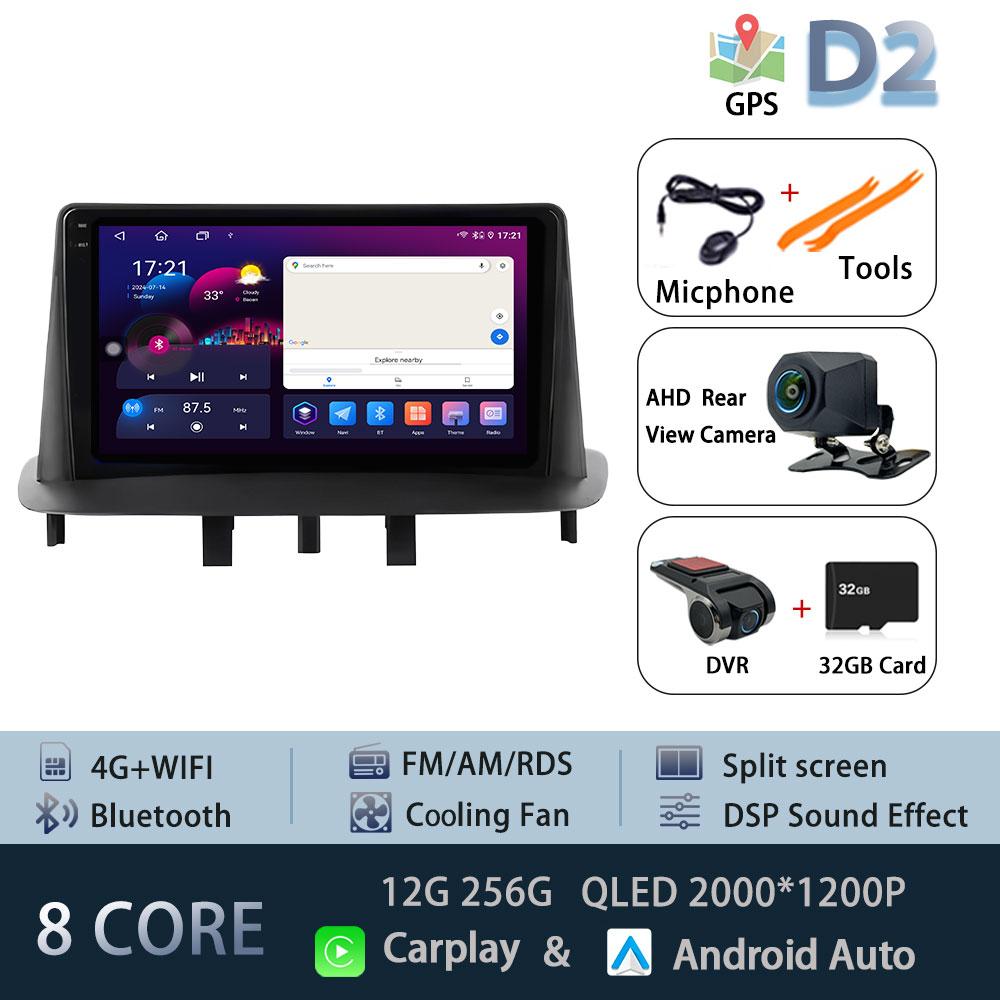 No 2 Din Android 15 Car Radio Multimedia Video Player For Renault Megane 3 Fluence 2008 - 2014 Navigation GPS Carplay Auto RDS