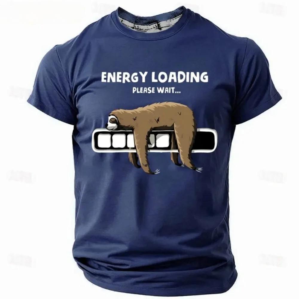 

Забавные футболки с 3D-принтом и рисунком ленивца, летние футболки Харадзюку с коротким рукавом и круглым вырезом, свободные мужские футболки 4XL