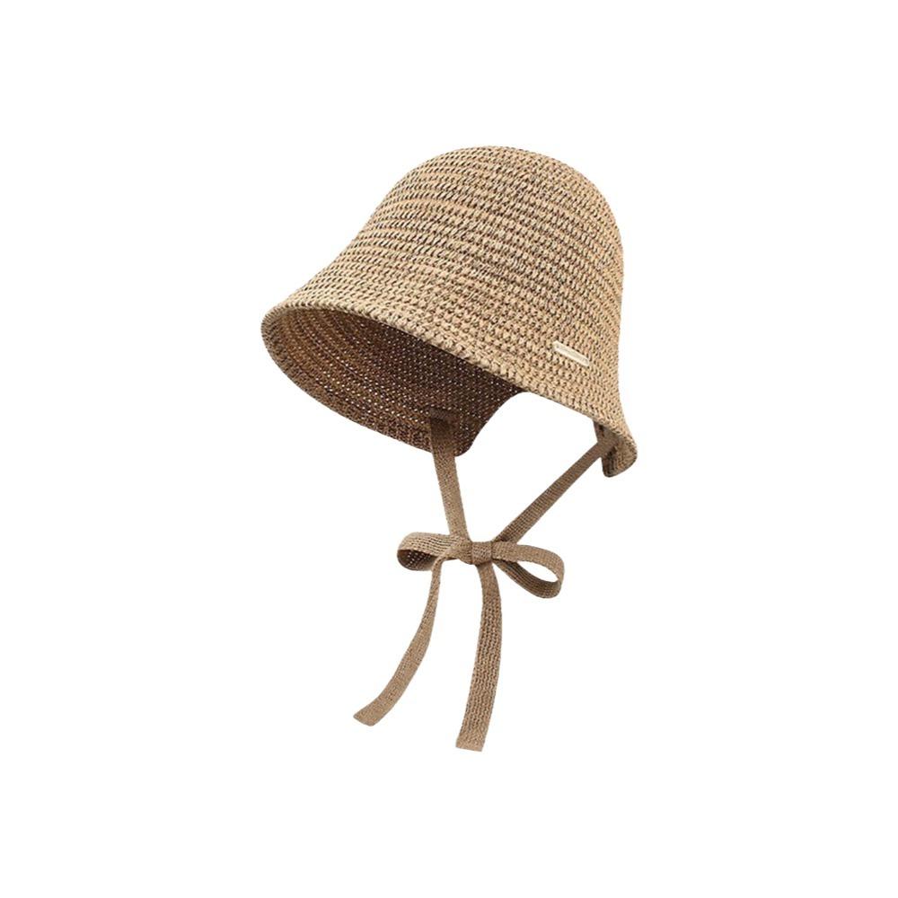 Fashion UV Protection Straw Bucket Hat Breathable Lightweight Fisherman Hat Sunshade Cap for Women хаки