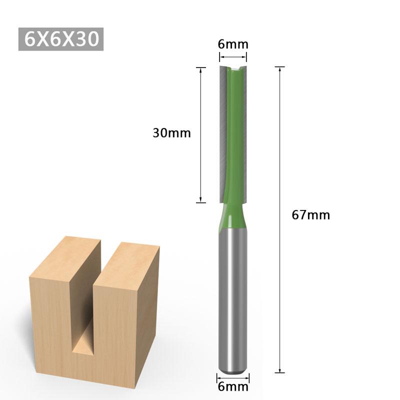 1/7pcs 6mm 1/4inch Shank Single Double Flute Straight Bit Milling Cutter for Wood Tungsten Carbide Router Bit Woodwork Tool